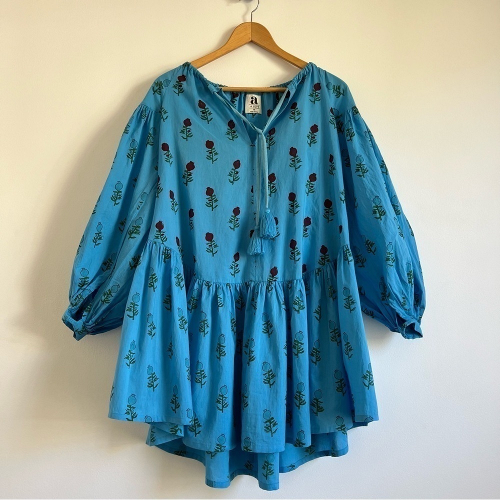Aish Sasha Dress in Blue Floral Print